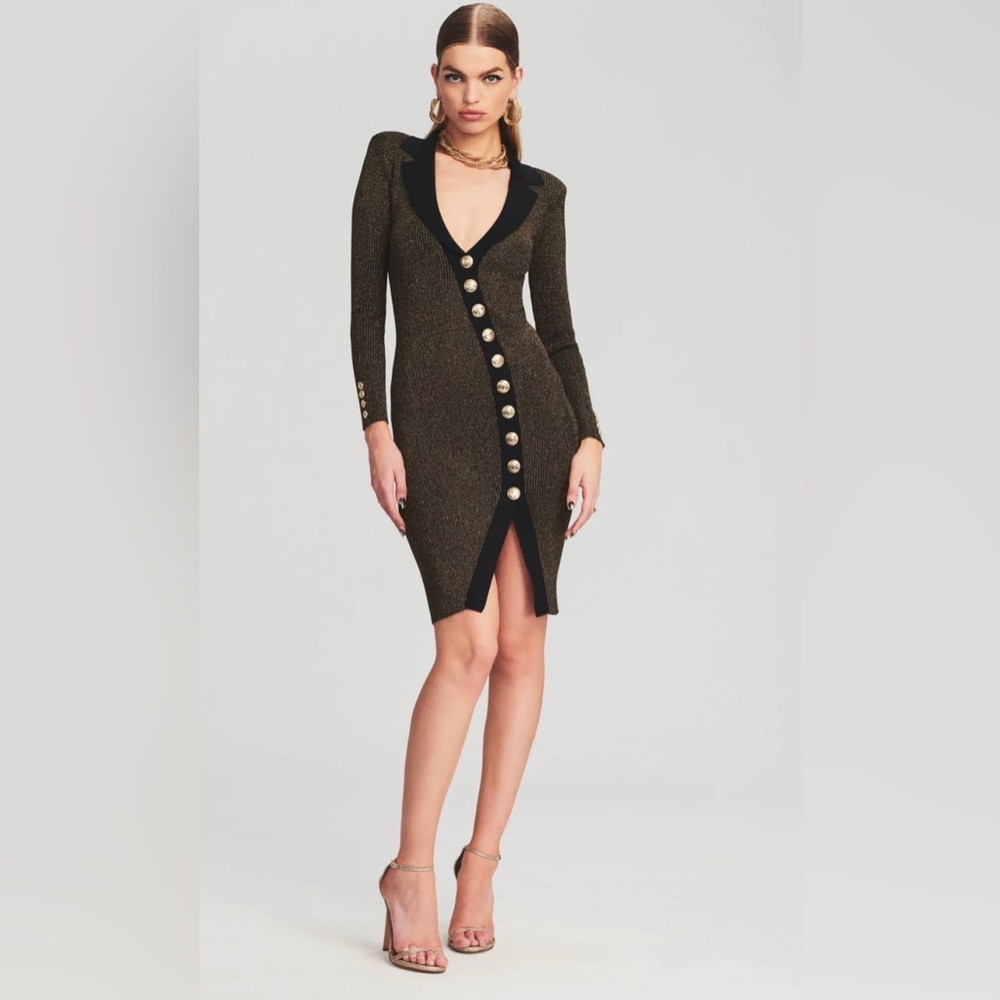 Retrofete Cassidy Dress New with tags size Small S Black and Gold